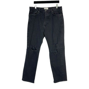 We The Free People Jeans Black Skinny High Rise Button Fly Denim Women's Size 31